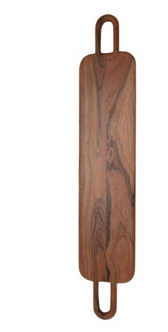 Acacia Wood Cheese/Cutting Board with Handles