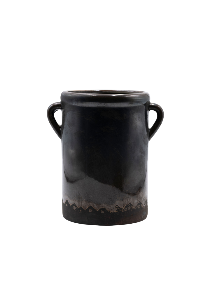 Smoked Glazed Pottery Crock