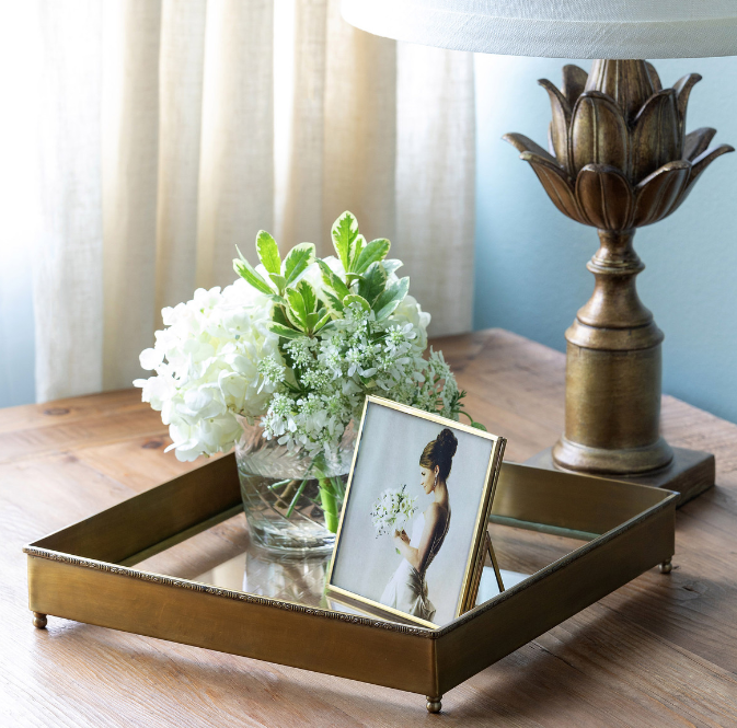 Brass and Glass Escritoire Tray - Rectangular
