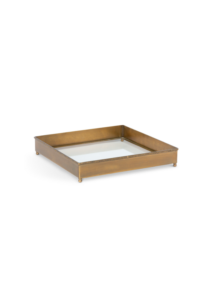 Brass and Glass Escritoire Tray - Rectangular