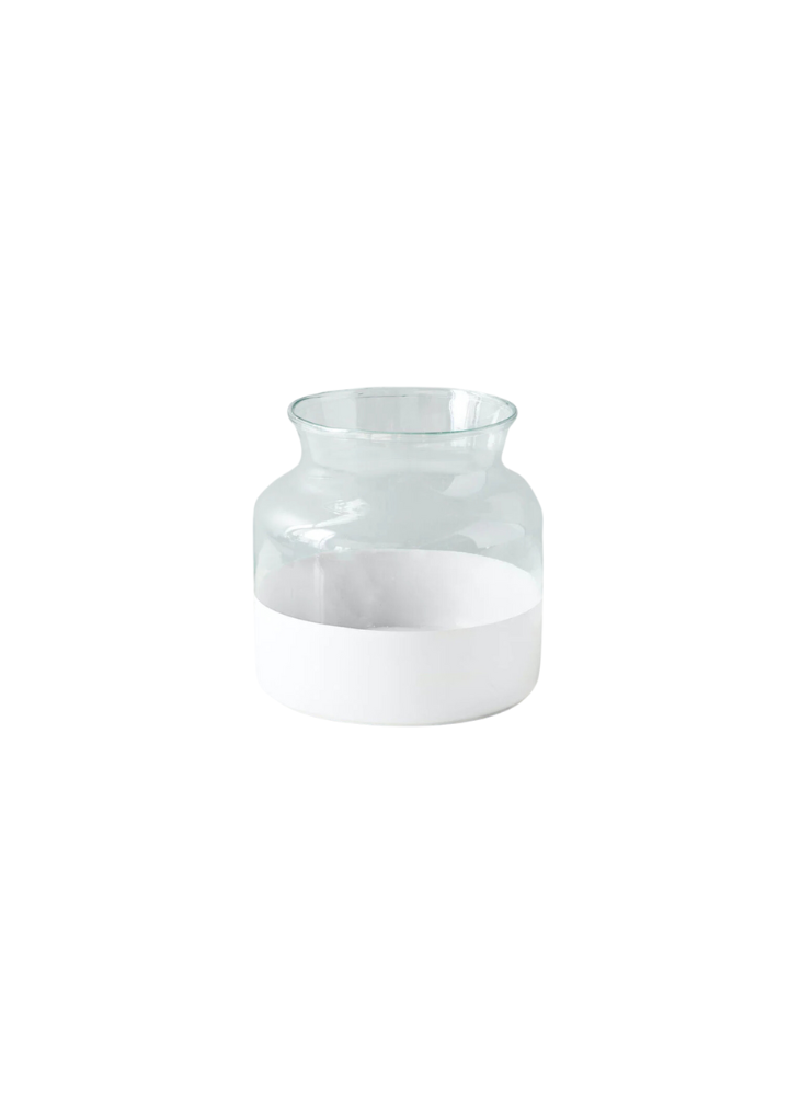 White Colorblock Flower Vase