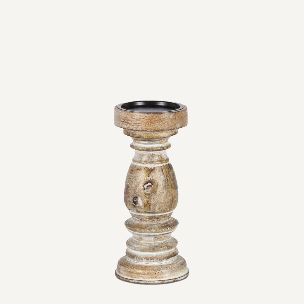 Estelle Wood Pillar Holder