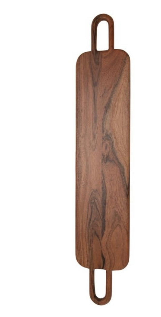 Acacia Wood Cheese/Cutting Board with Handles