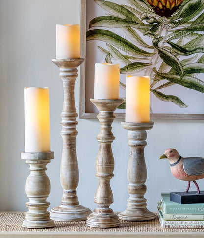 Estelle Wood Pillar Holder