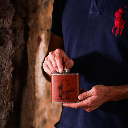 Shooting Leather Wrapped Hip Flask