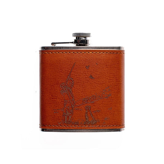 Shooting Leather Wrapped Hip Flask