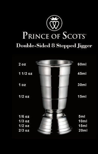 Art Deco Double-Sided 8 Stepped Jigger