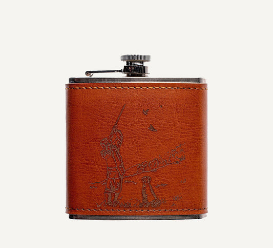Shooting Leather Wrapped Hip Flask