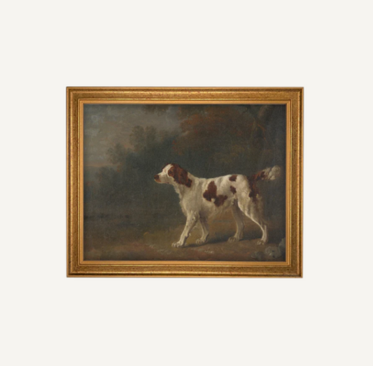 Vintage Framed Brittany Spaniel
