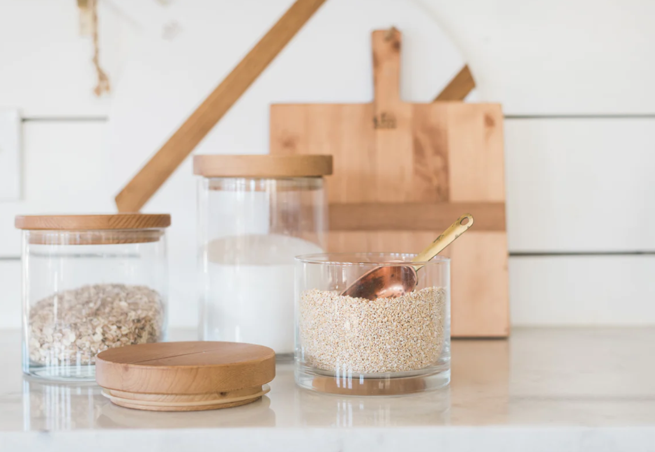 Natural Modern Wood Top Canister The Mercantile By Town Country   NaturalModernWoodTopCanisters3 Etu 