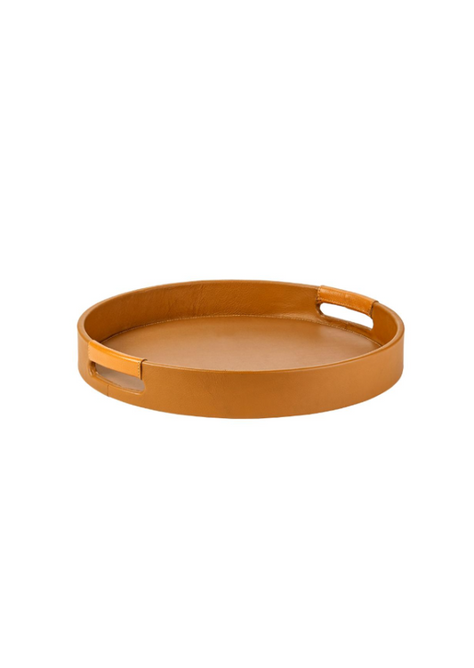 Round Leather Bar Tray
