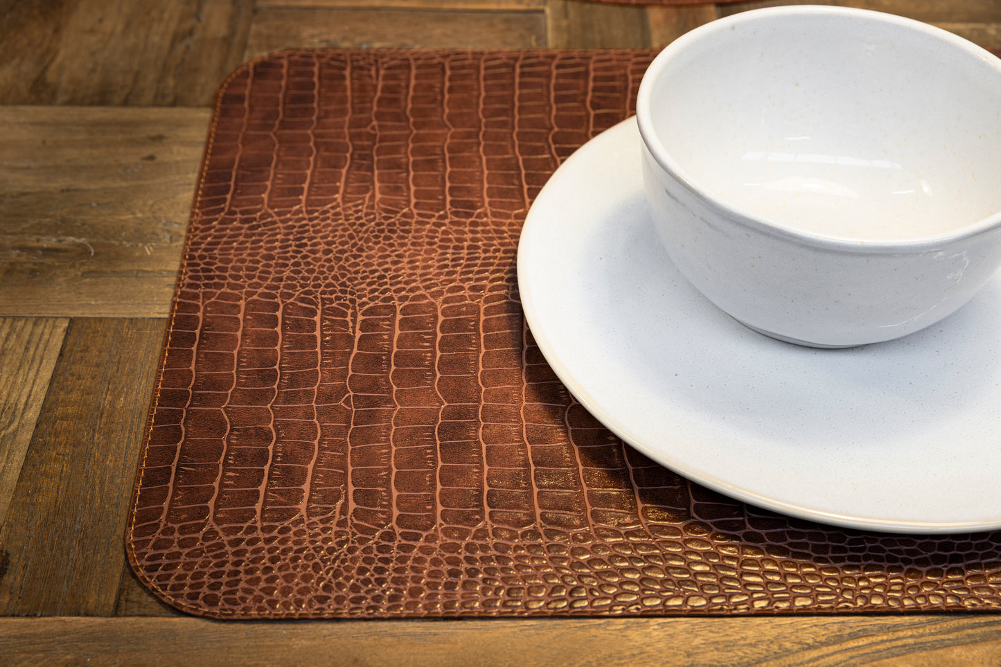 Faux Leather Rectangular Placemat